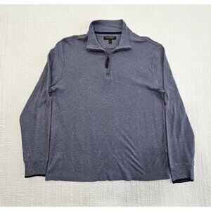 Banana Republic Men's Luxury Touch Long Sleeve Polo Sz M Silver Gray RT $90 EUC